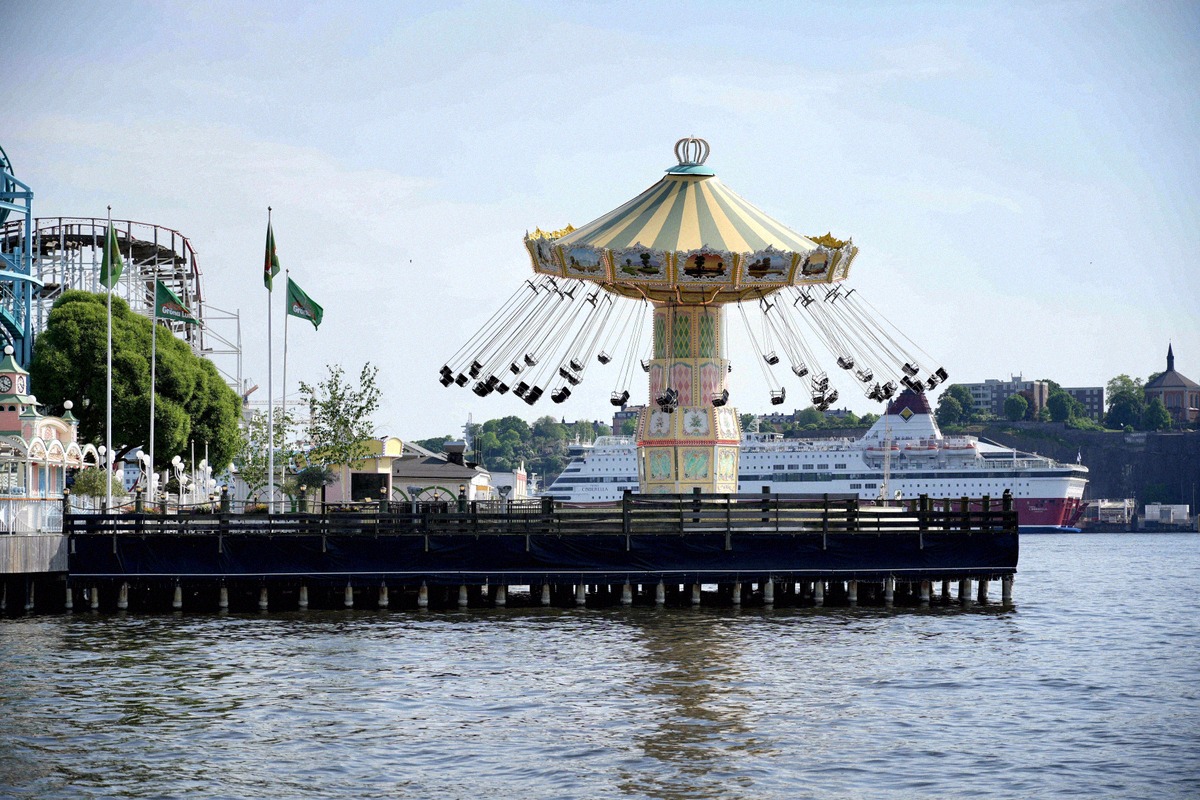 Chair swing ride at the Gröna Lund amusement park in Stockholm