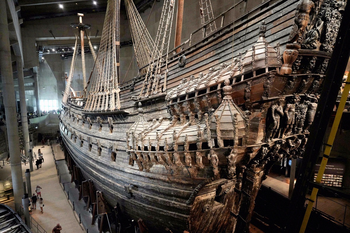 The warship Vasa inside The Vasa Museum in Stockholm